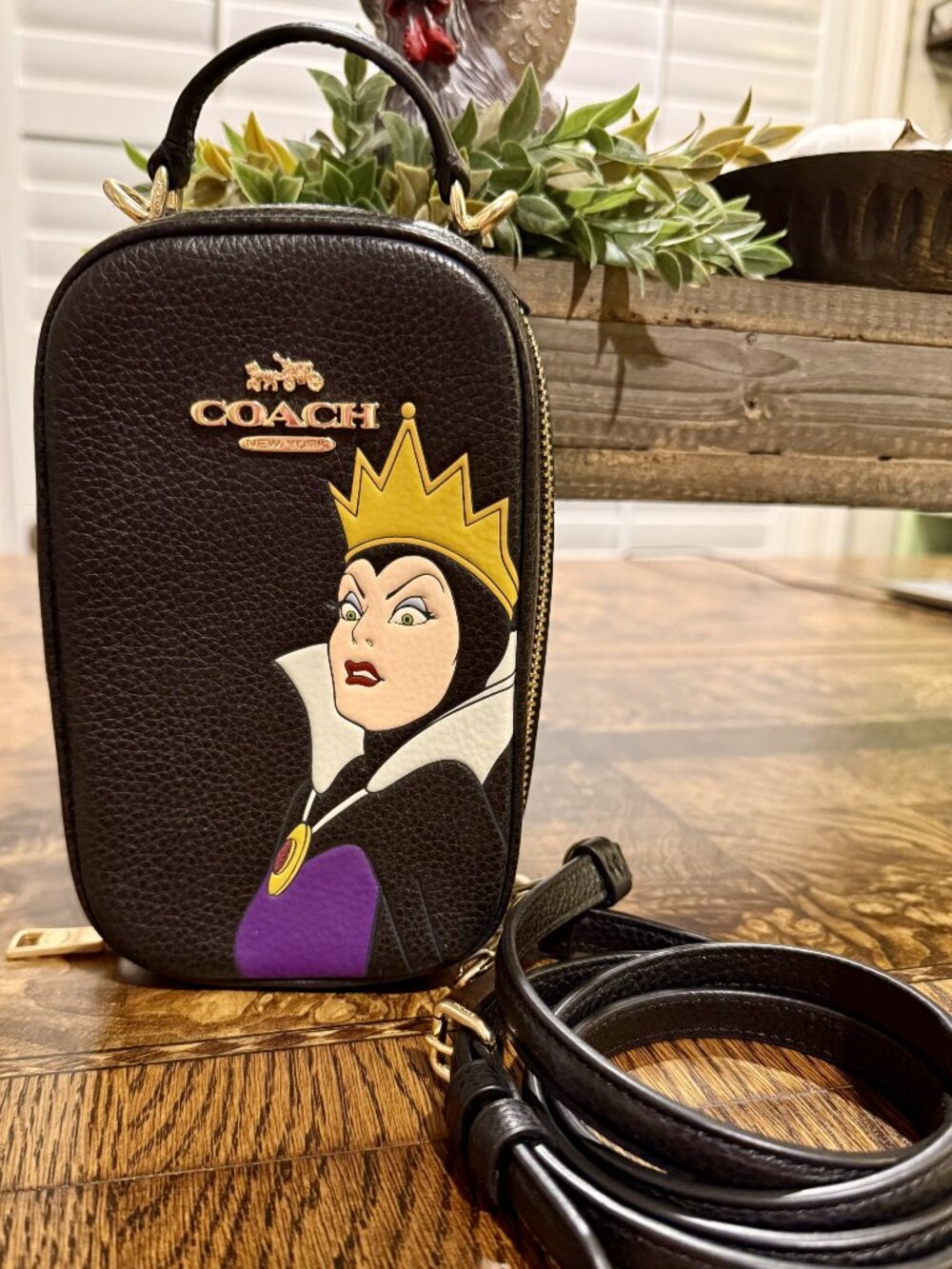 Disney X Coach Eva Phone Crossbody With Evil Queen Motif